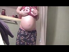 Play MP4 - pregnant teen bathroom selfie - PregnantHorny&period;com