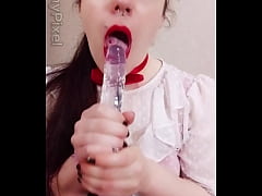 Play MP4 - Hot secretary Lammy Pixel in a red miniskirt teases&comma; deepthroats and masturbates with her small tits