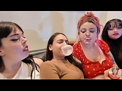 Play MP4 - FOUR GIRLS CHEWING GUM FETISH TOGETHER SFW 4K