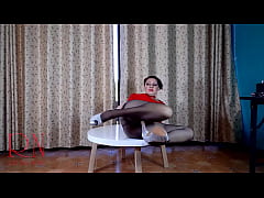 Play MP4 - Nice lady in pantyhose and heels&period; Striptease at the round table 11