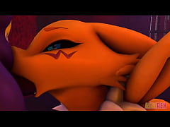 Play MP4 - Renamon rides hard Impmon