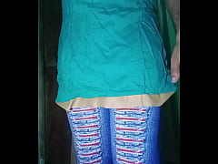 Play MP4 - Indian Gay Crossdresser Gaurisissy in blue Salwar Suit pressing his boobs and fingering in his ass
