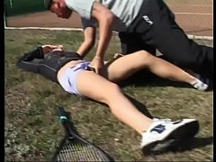 Play MP4 - Young blonde bimbo Joelle lowered the boom on her boyfriend to play tennis with her ancle injury thought he had paid court occupation and all required equipment