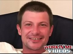 Play MP4 - Shaggy gay deviant tugging and twisting oily cock solo