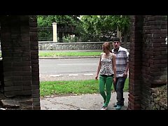 Play MP4 - Teen bitch Alexis Crystal is fucked in her pussy and mouth in public by 2 guys