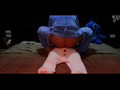 Play MP4 - Femdom fuck his ass in a cowgirl position&period; Pajamas strapon pegging