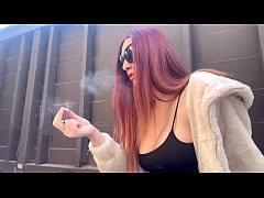 Play MP4 - European Big tits Hot Milf Artemisia Love Solo Smoking Session outdoor