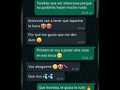 Play MP4 - Chat caliente de WhatsApp con mi mucama Karina termino en su cuarto cogi&eacute;ndomela sin que se entere mi esposa