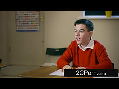 Play MP4 - Slutty Big Tit Blonde Teacher Teasing Her Students Into DP Threesome