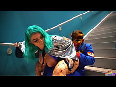 Play MP4 - Riding his huge rocket Spaceship stairwell fuck