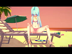 Play MP4 - Sex at the beach&comma; young cute 19 year old blue haired girl&comma; fucked hard missionairy in koikatsu