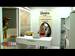 Play MP4 - Hard threesome with cute blonde in a shop