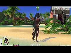 Play MP4 - futa goddesses on tropical beach sims 4