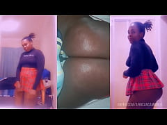 Play MP4 - Oiled SlimThick Ebony Nympho With A Bulky Ass Dressed In Slutty Miniskirt & Thigh High Stocking&colon; 1st Time Pussy Clit Pumping Leads To Kinky Sex & Nonstop Cuming