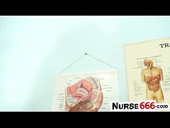 Play MP4 - Ebony girlie Manuela wears latex uniform and stockings