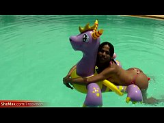 Play MP4 - Exotic teen shemale with decent tits plays around and jerks