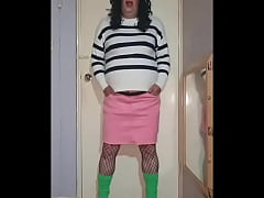 Play MP4 - sissy crossdresser  loves the taste of pee and will not stop taking his till he has swallowed another mans