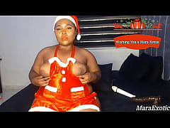 Play MP4 - Naughty Hot Wife in Santa Costume&comma; Big Black Dildo&comma; Multiple Squirting Orgasm - Mara Exotic