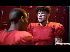 Play MP4 - Football players Adrian Hart and Joseph Castillan get into a heated anal sex inside the locker room&period;
