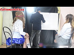 Play MP4 - two hot teens want to pass a subject - one of them fucks her teacher - she gives him her three holes- cumshot on her pussy - ANAL SEX