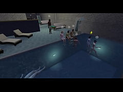 Play MP4 - Watching my stepbrothers naked in the pool