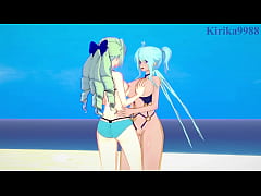 Play MP4 - Saint-Germain and Cagliostro intense lesbian play and futanari sex&period; - Symphogear Hentai