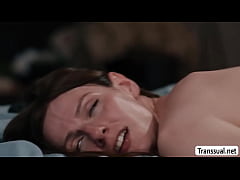 Play MP4 - Brunette Trans babe Amanda barebacked by Derek Kage