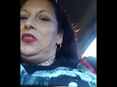 Play MP4 - Driving in the Car Topless&comma; Flashing my Big Pierced Tits