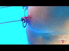 Play MP4 - nippleringlover hot mom self nipple bondage in pool pierced nipples bound with string pulled hard