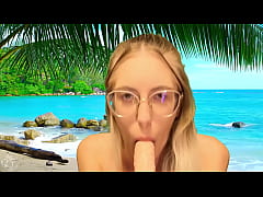 Play MP4 - She sucks dildo on beach