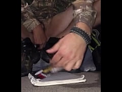 Play MP4 - Sexy mature man in work boots riding big dildo