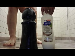 Play MP4 - KinkyBottom massively huge black toy and fisting anal destruction shower scene with cum shot&excl;