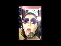 Play MP4 - Succulent Samantha swallowing a creamy load from a black cock