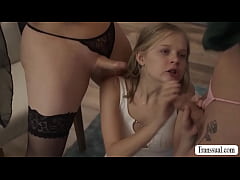 Play MP4 - Two magical TS wizards fuck this teen blonde slut&excl;