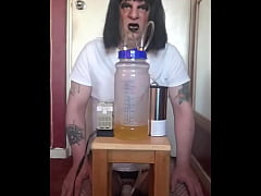 Play MP4 - bisexual crossdresser with his portable cow milking machine