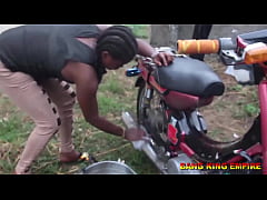 Play MP4 - AFRICAN HOUSE WIFE CAUGHT CHEATING ON HER HUSBAND AS SHE WENT TO WASH MOTORCYCLE - THE GANGSTER EAT HER PUSSY WITH BIG MONSTER COCK