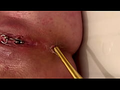 Play MP4 - Anal Masturbate by Gold High Heels and Fingering Asshole and Juice Pussy and Ride Asshole on Heels