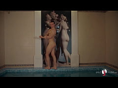 Play MP4 - Naked guy swimming ended with big dick handjob on a pool table