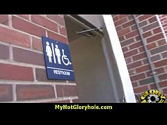 Play MP4 - Hottie sucks and fucks black cock for cusmhot at gloryhole 20