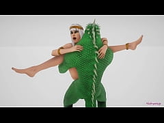 Play MP4 - Reptile with two cocks breeds with an Egyptian priestess of love &vert; Furry monster &vert; 3D porn wild life
