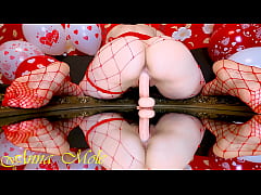 Play MP4 - Day of sex and love&comma; this is a congratulation for you&period; Look how I play with my chest and two dildo&period; Then I actively jump on the dildo&comma; while my pussy ends again and again&period;