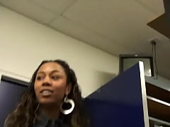 Play MP4 - Slim ebony babe with shaved cunt blows golden shower down the toilet