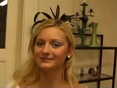 Play MP4 - Cock-loving blonde sucks and gags on a hard shaft