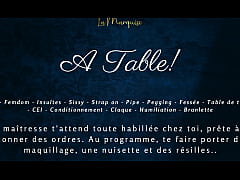 Play MP4 - A table&excl; - French audio femdom milking table sissy cei