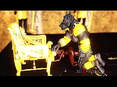 Play MP4 - Ancient Egypt&period; Anubis plays with a hot black girl in the temple