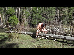 Play MP4 - Naked on a log at the creek&period;