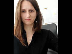 Play MP4 - Horny secretary wife plays with her pussy at the office - magic wand   dildo orgasm