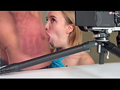 Play MP4 - Backstage&excl; Sloppy Deep Throat Close-up with Braces&colon; Drenched in Spit&excl;