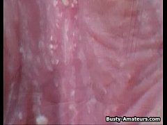 Play MP4 - Busty Cheri strips and playing her pussy