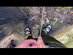 Play MP4 - Pissing outside my house near the sidewalk